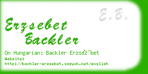 erzsebet backler business card